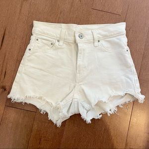 Levi's 501 High Rise White Denim Shorts